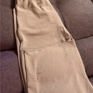 Beige Wide-Leg Pants